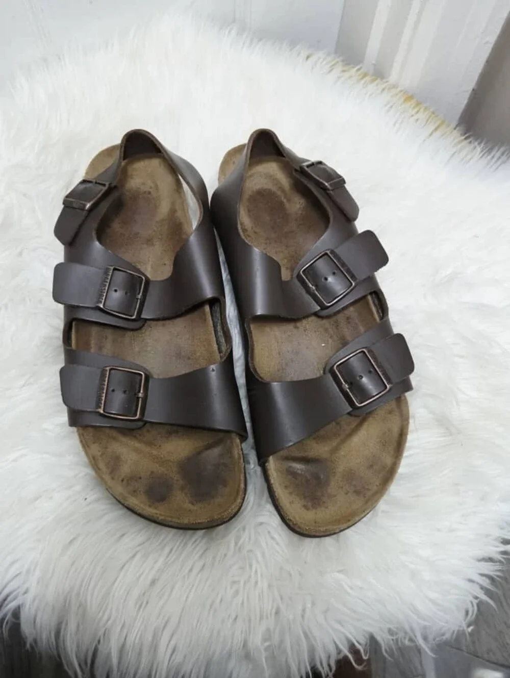 Birkenstock Milano Oiled Leather Sandals Habana Brown Men's Size EU 46 M13